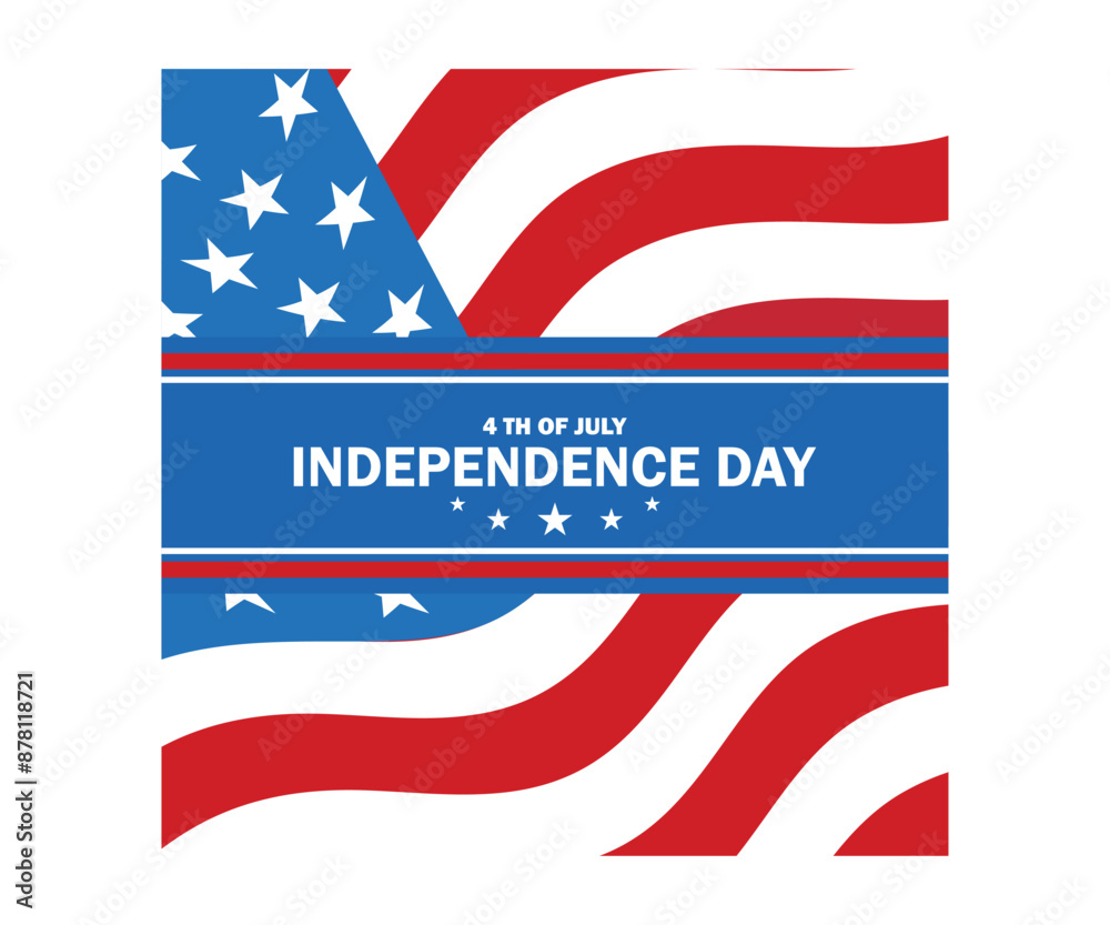 American Independence Day is celebrated with the national flag. It is celebrated every 4th of July. Independence Day USA concept. Flat vector illustration. American Independence Day is celebrated with the national flag. It is celebrated every 4th of July. Independence Day USA concept. Flat vector illustration.