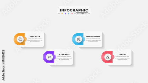Swot analysis infographic template with icons