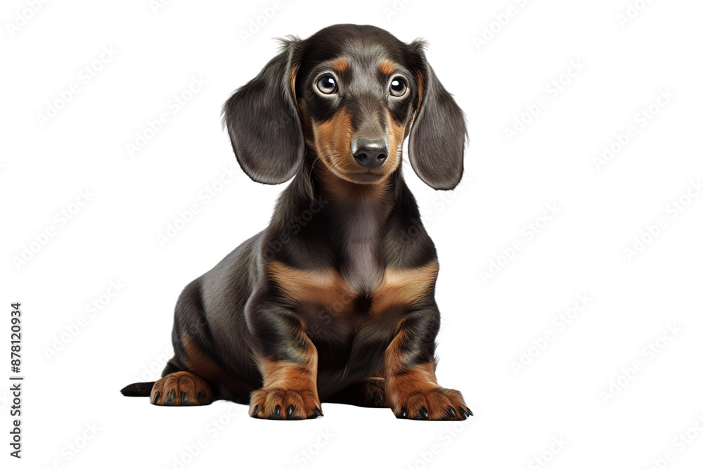 The Curious Dachshund Pup on White or PNG Transparent Background. The Curious Dachshund Pup on White or PNG Transparent Background.