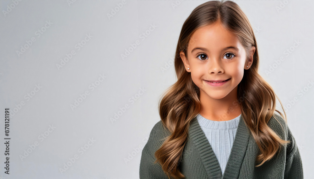 portrait smiling girl standing white background portrait smiling girl standing white background