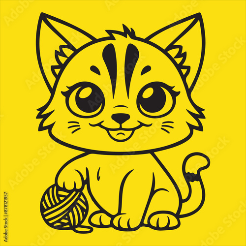 cute cat icon vector image