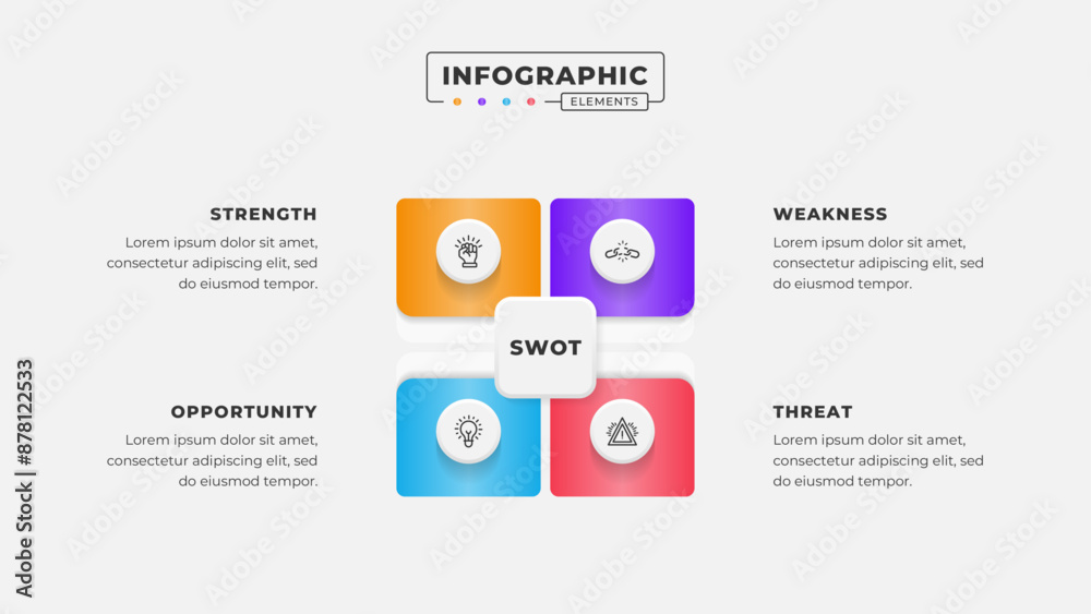 Swot analysis infographic template with icons Swot analysis infographic template with icons