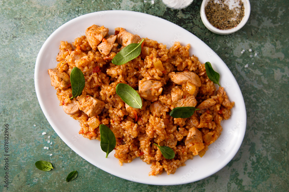 Spicy rice with chicken and pineapple Spicy rice with chicken and pineapple