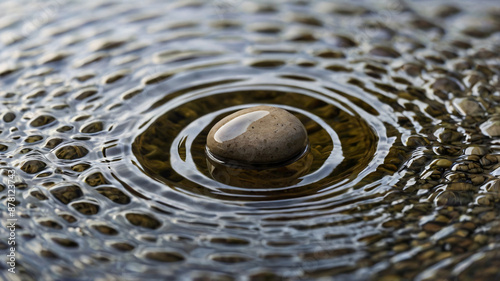 Stone thrown in water creating ripples.