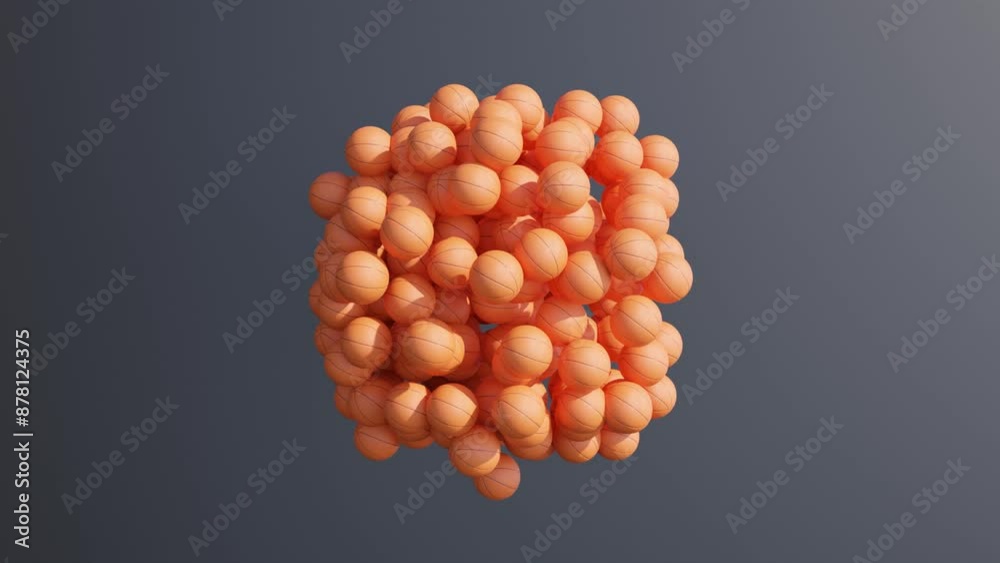 Abstract 3D Cloud Formation with Basketballs on a Black Background. Geometric Design, Dynamic Motion Graphic, Modern 3D Render, Sports Background Abstract 3D Cloud Formation with Basketballs on a Black Background. Geometric Design, Dynamic Motion Graphic, Modern 3D Render, Sports Background