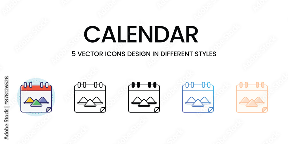 Naklejka premium Calendar icons vector set stock illustration 