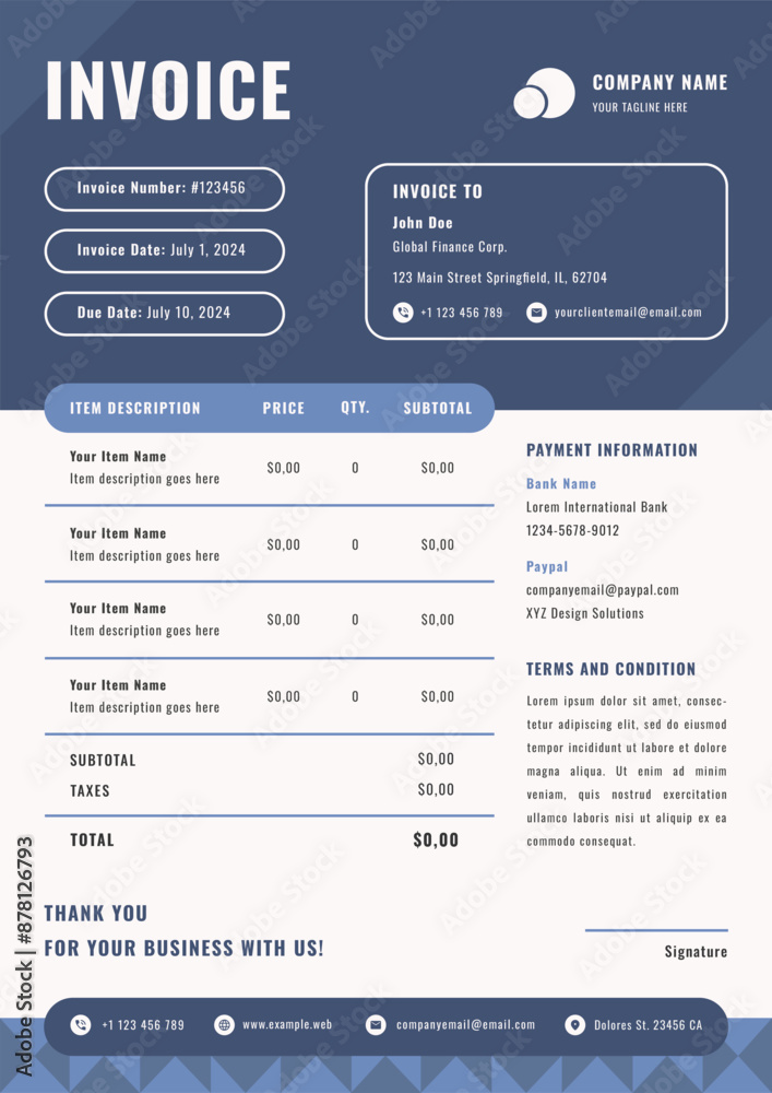 Modern Business Invoice Template Design Modern Business Invoice Template Design