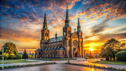 the cathedral of st peter and paul at sun rise church, peter, paul photo