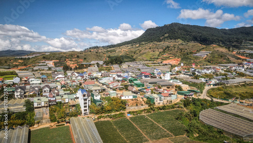 The aerial view of Dalat in Vietnam