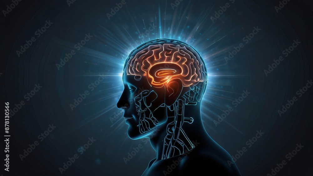 Fototapeta premium illustration of human brain