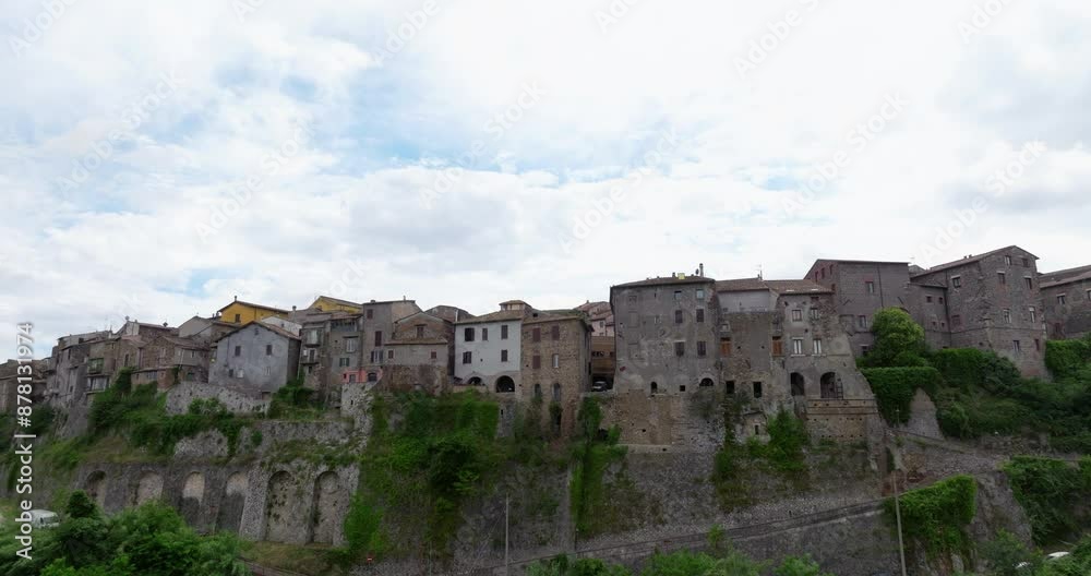 The Picturesque Italian Town Of Orte In The Region of Lazio, Italy. Aerial Tilt-down Shot The Picturesque Italian Town Of Orte In The Region of Lazio, Italy. Aerial Tilt-down Shot