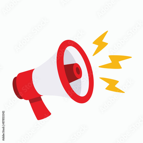 Megaphone for attention simple vector illustration