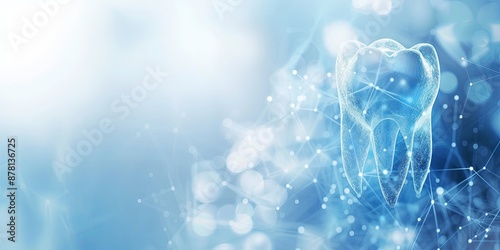 Blue futuristic background for dental diagnostics with artificial intelligence