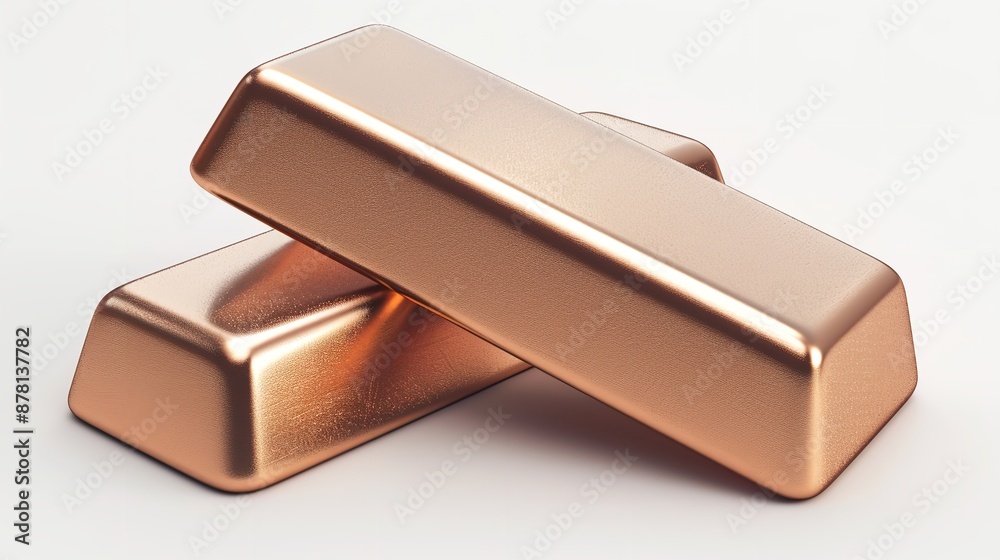 Shiny gold ingots in a perfect stack, bright studio lighting, side angle, plain white background Shiny gold ingots in a perfect stack, bright studio lighting, side angle, plain white background