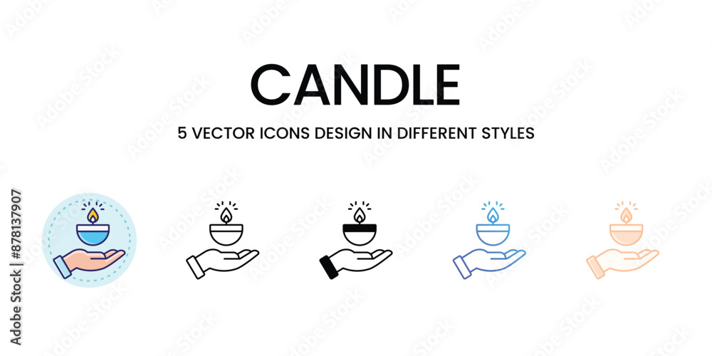 Candle icons vector set stock illustration Candle icons vector set stock illustration