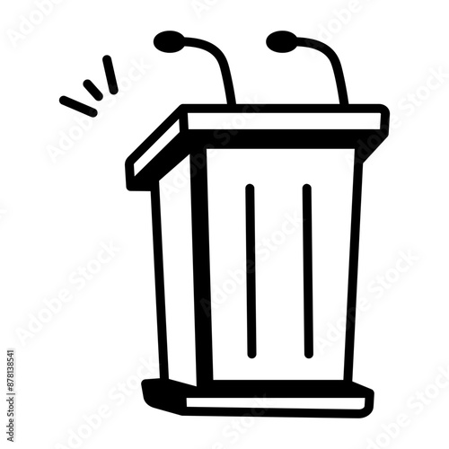 A hand drawn icon of empty lectern 