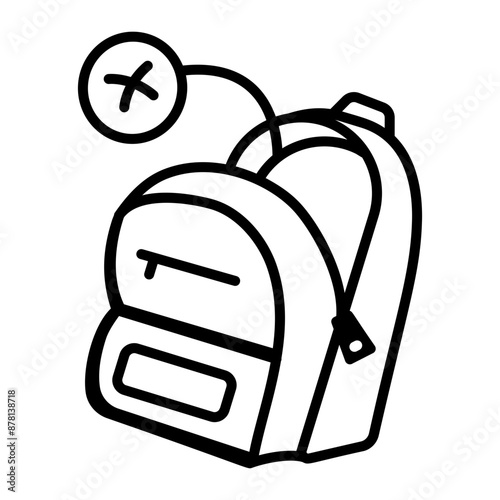 A sketchy style icon of empty bag 