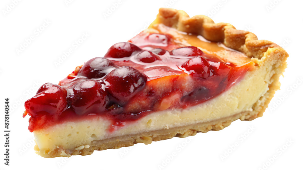 Pie Slice with Cherry on white Pie Slice with Cherry on white