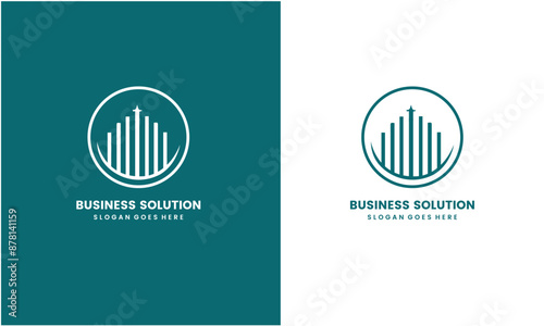Marketing, finance, and abstract business solution logo, Flat Vector Logo Design Template Element.  photo