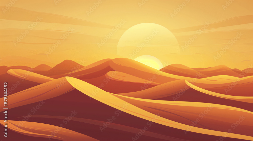 Sand dunes in the desert sun Sand dunes in the desert sun