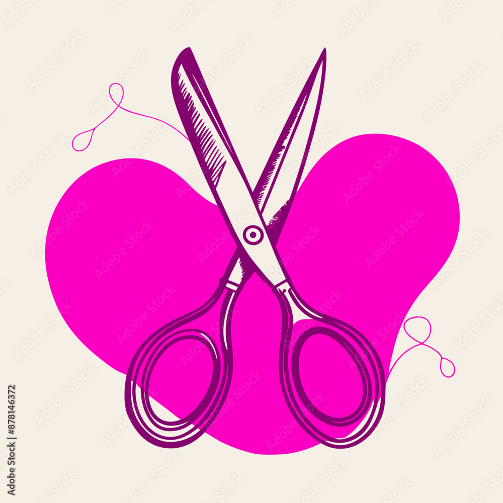 pink scissors with pink ribbon pink scissors with pink ribbon