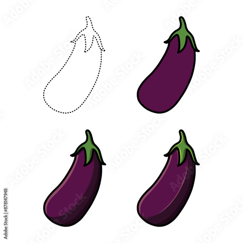 eggplant set illustration