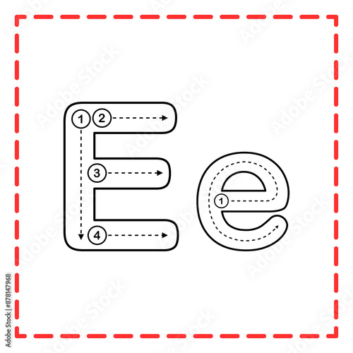 alphabet tracing e and e illustration