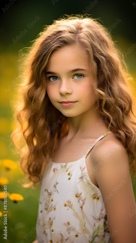 Vibrant Portrait of a Captivating European Child Amid a Lush Meadow of Wildflowers Vibrant Portrait of a Captivating European Child Amid a Lush Meadow of Wildflowers