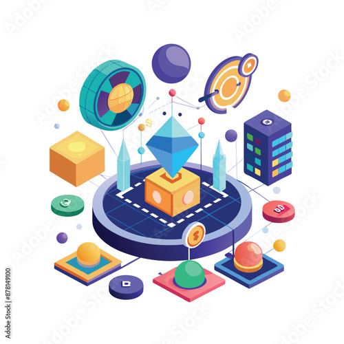 Cryptocurrency vector illustration