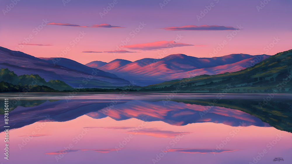 Fototapeta premium sunset over the lake