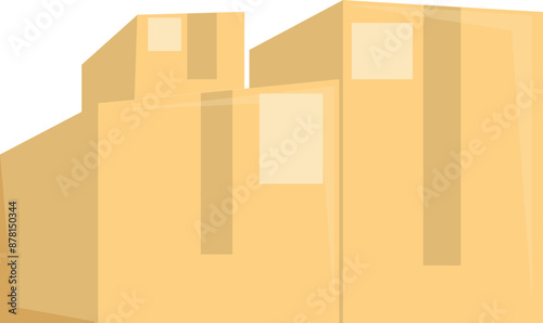 Several cardboard boxes taped up and ready for moving or storage