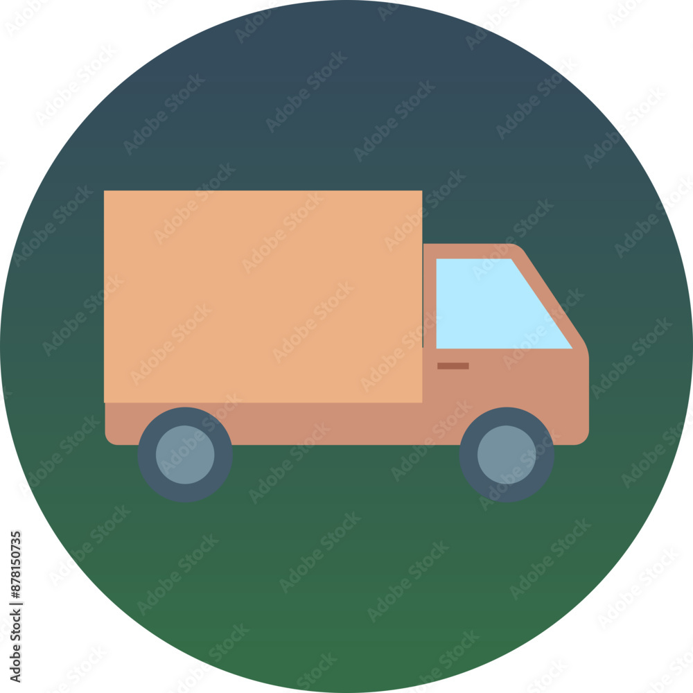 Delivery Van vector icon in the background style Delivery Van vector icon in the background style