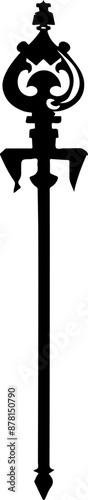 Ornate Black Silhouette Fence Finial Symbolizing Tradition and Security