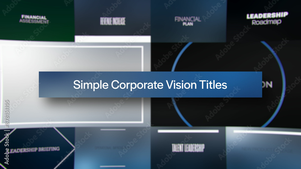 Simple Corporate Vision Titles | 10 Motion Titles with Control Panels ...