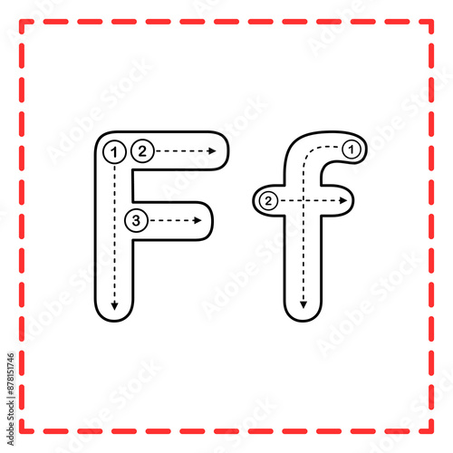 alphabet tracing f and f illustration