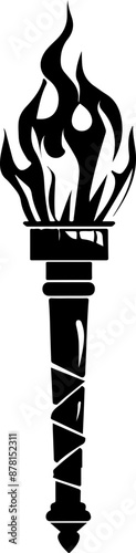 Illustration of Flaming Torch Symbolizing Freedom and Enlightenment