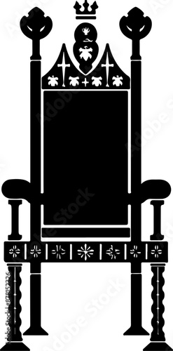 Ornate Royal Throne Silhouette Representing Power and Authority
