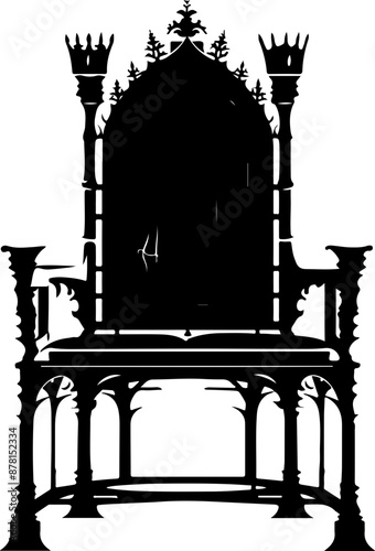 Gothic Style Throne Silhouette Symbolizing Power and Authority