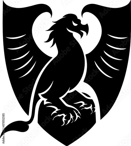 Heraldic Emblem: Strength and Nobility in Black and White