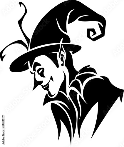 Stylized Silhouette of a Jester Reflecting Mystery and Playfulness