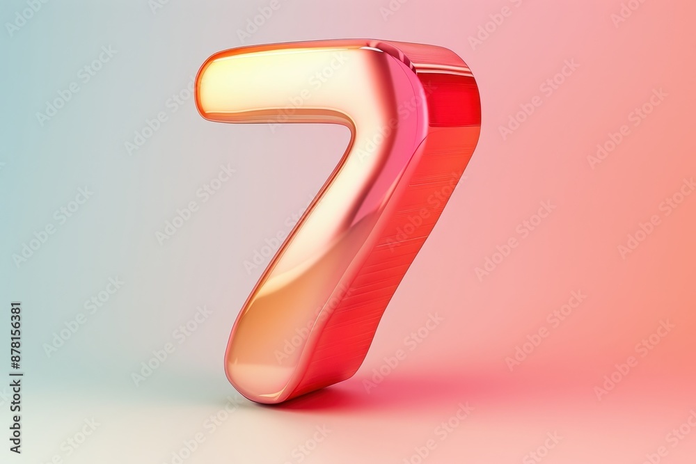 A red number 7 is shown in a white background A red number 7 is shown in a white background