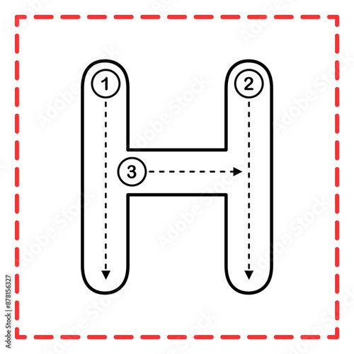 alphabet tracing hh illustration