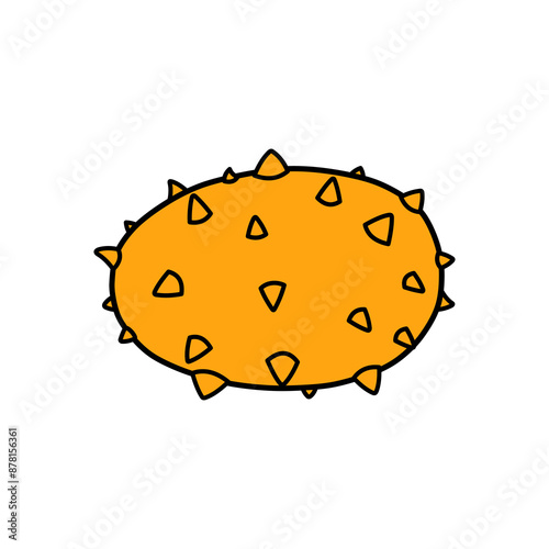 flat horned melon illustration
