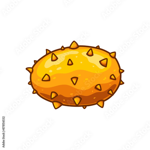 fresh horned melon llustration