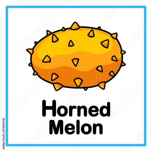 horned melon alphabet illustration
