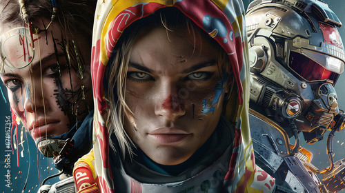 Cyberpunk Female Characters in Video Game Artwork