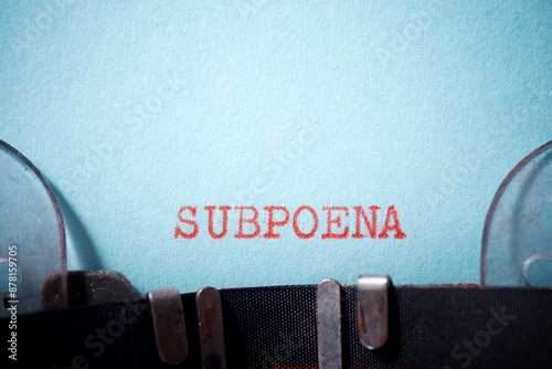 Subpoena concept view photo