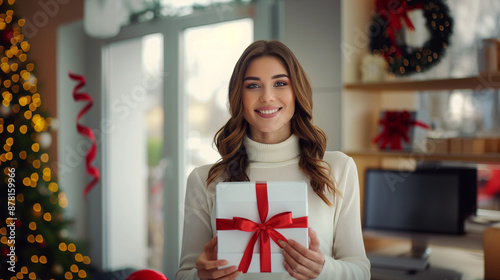 businesswoman smiling and h...