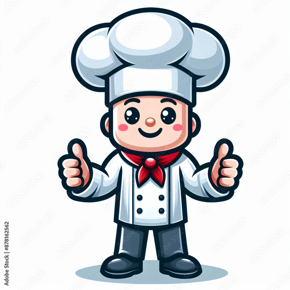 A chef mascot cartoon illustration in white background A chef mascot cartoon illustration in white background