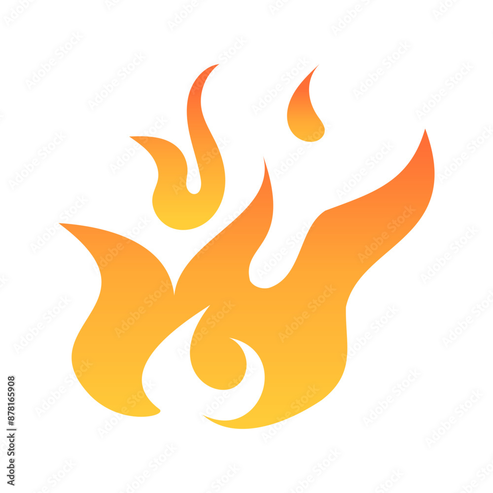 Orange burning fire vector illustration icon Orange burning fire vector illustration icon